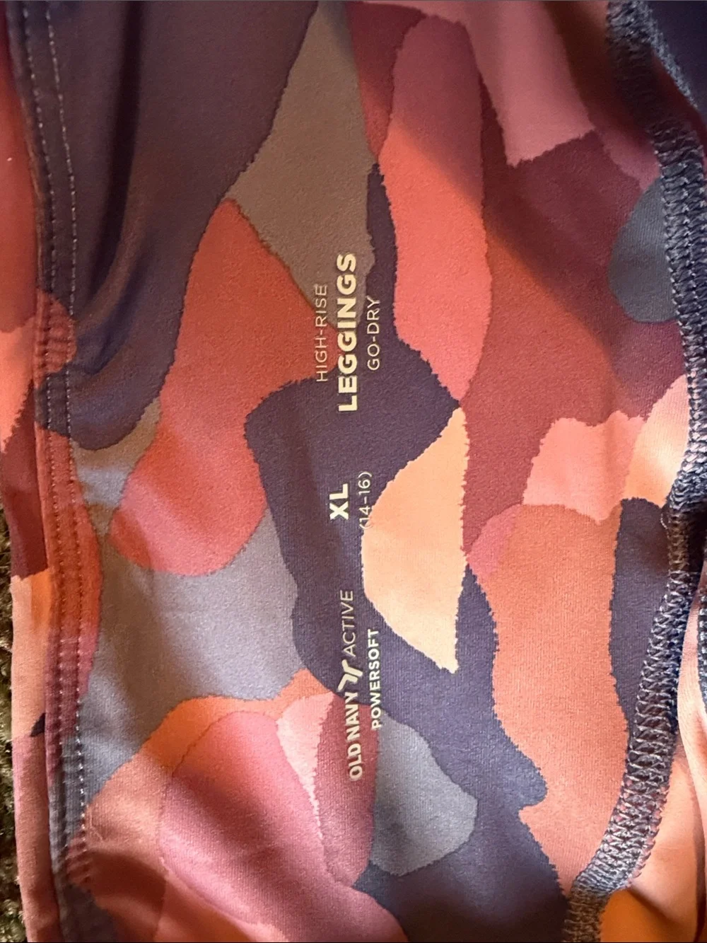 Old Navy Camo Leggings Trio in Pink, Green, and Black